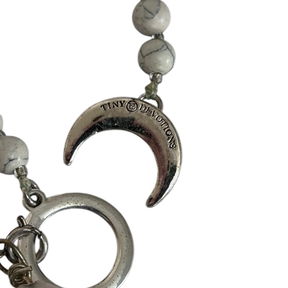 True devotions 31” howlite bead necklace natural pink Quartz teardrop pendant. - Picture 3 of 14